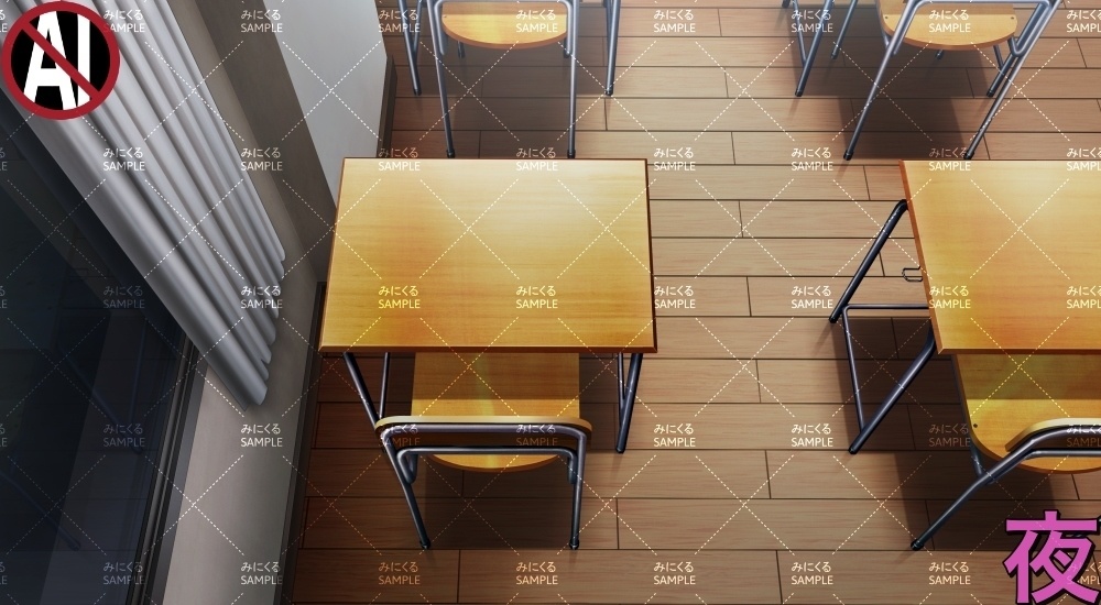 学校の机① ( 学園編 part11 Boost教室A - classroom01)【背景素材】