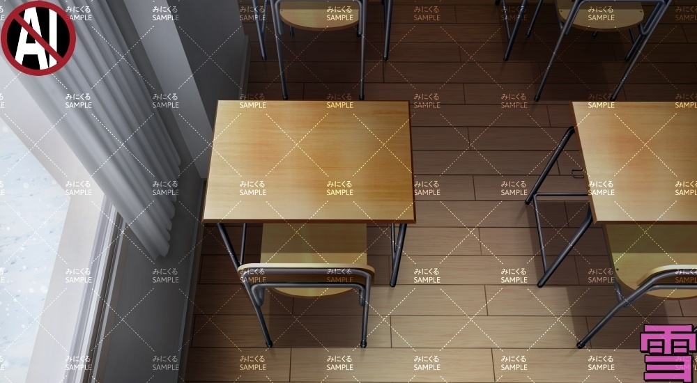 学校の机① ( 学園編 part11 Boost教室A - classroom01)【背景素材】