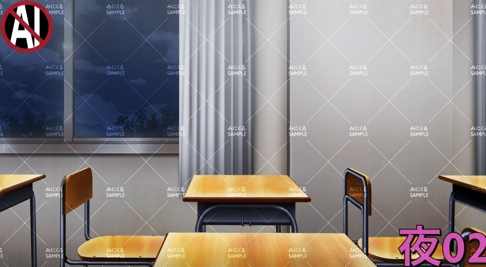 学校の机② ( 学園編 part11 Boost教室A - classroom02)【背景素材】