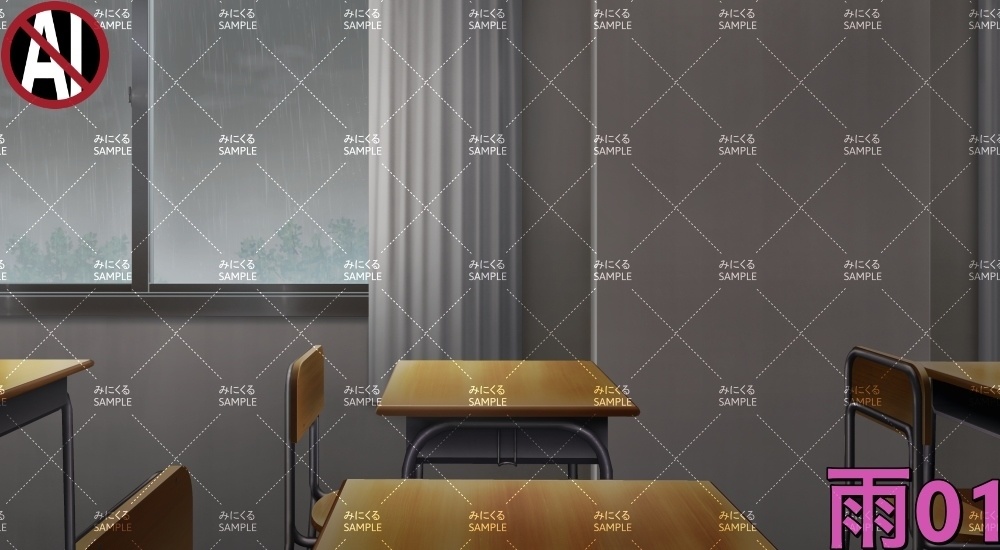 学校の机② ( 学園編 part11 Boost教室A - classroom02)【背景素材】