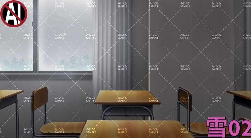 学校の机② ( 学園編 part11 Boost教室A - classroom02)【背景素材】