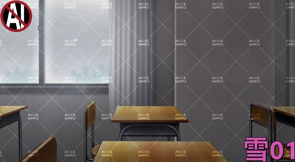 学校の机② ( 学園編 part11 Boost教室A - classroom02)【背景素材】