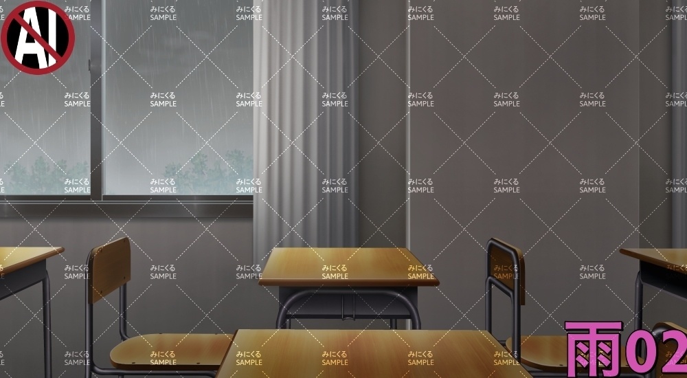 学校の机② ( 学園編 part11 Boost教室A - classroom02)【背景素材】