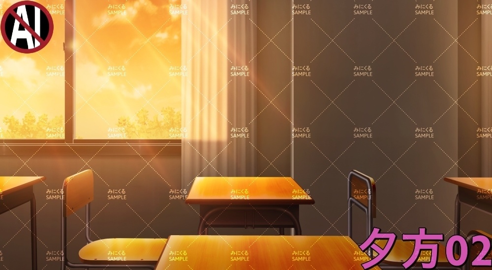 学校の机② ( 学園編 part11 Boost教室A - classroom02)【背景素材】