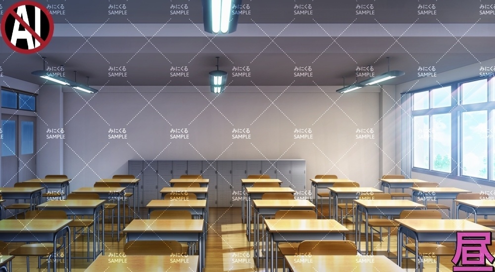 学校の机③ ( 学園編 part11 Boost教室A - classroom03)【背景素材】