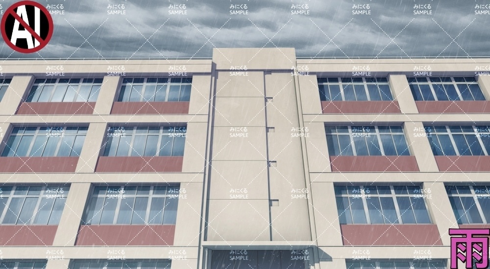 学校外観 ( 学園編 part11 Boost教室A - Schoolbuilding)【背景素材】