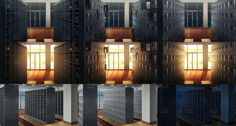 みにくる背景CG素材集『学園編』part11(Boost下駄箱)【背景素材集】