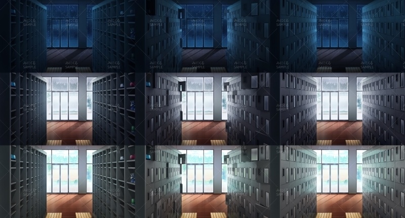 みにくる背景CG素材集『学園編』part11(Boost下駄箱)【背景素材集】