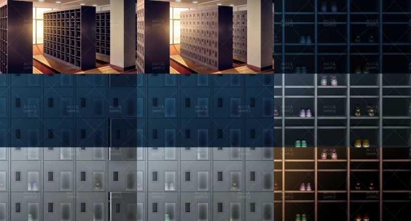 みにくる背景CG素材集『学園編』part11(Boost下駄箱)【背景素材集】