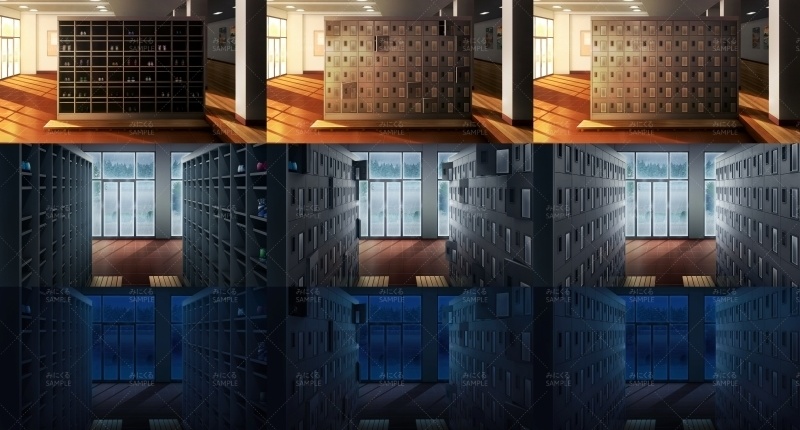 みにくる背景CG素材集『学園編』part11(Boost下駄箱)【背景素材集】