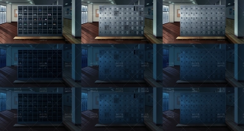 みにくる背景CG素材集『学園編』part11(Boost下駄箱)【背景素材集】