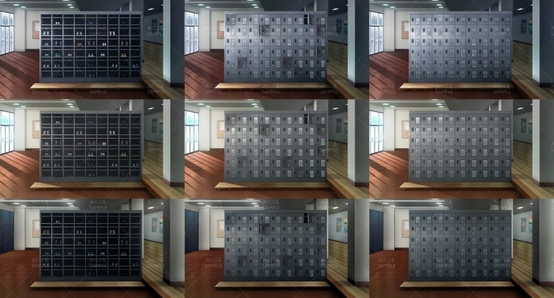 みにくる背景CG素材集『学園編』part11(Boost下駄箱)【背景素材集】