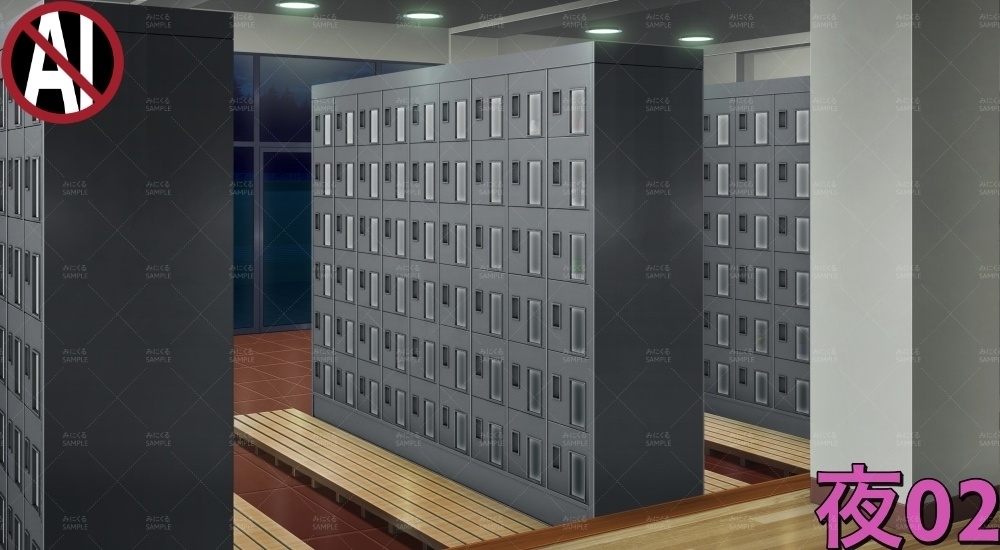 下駄箱③扉閉め( 学園編 part11 Boost下駄箱 - shoebox03_02)【背景素材】