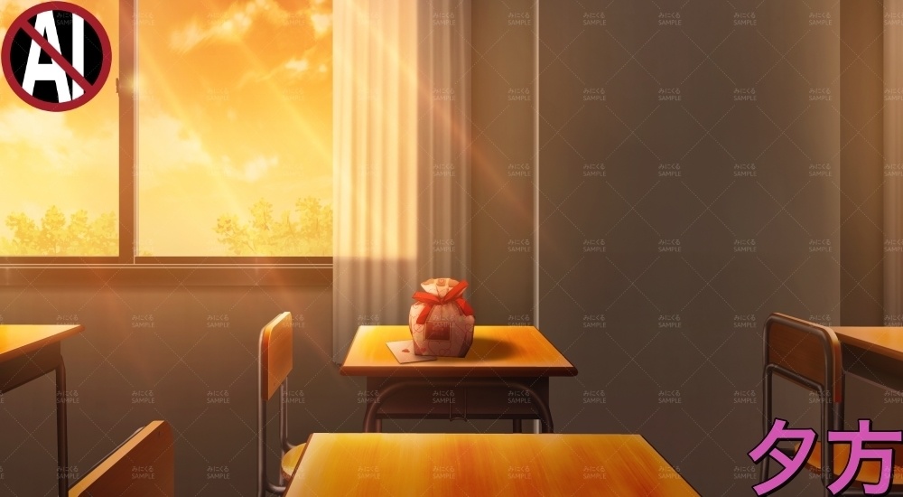 教室VD②赤( バレンタイン02 - classroom02-V)【背景素材】