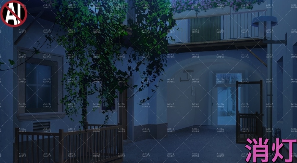 吹き抜けの小路_春( ヨーロッパ風編part02-春-alley02_sp)