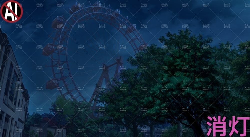 大観覧車の公園_春・雨( ヨーロッパ風編part02-春-kanransha_sp)