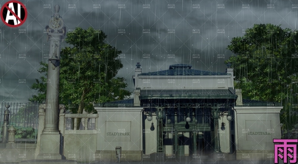 地下鉄の駅_春・文字あり/なし( ヨーロッパ風編part02-春-station_sp)