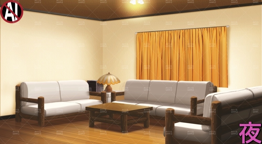 丸太家具のリビング( お屋敷編part01&02&03-oyashiki015)