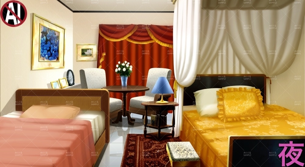 令嬢家の客室ツイン(お屋敷編part01&02&03-oyashiki012)