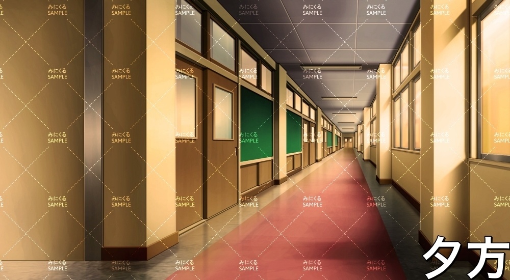 校舎の廊下①(学園編part01&03-school009)