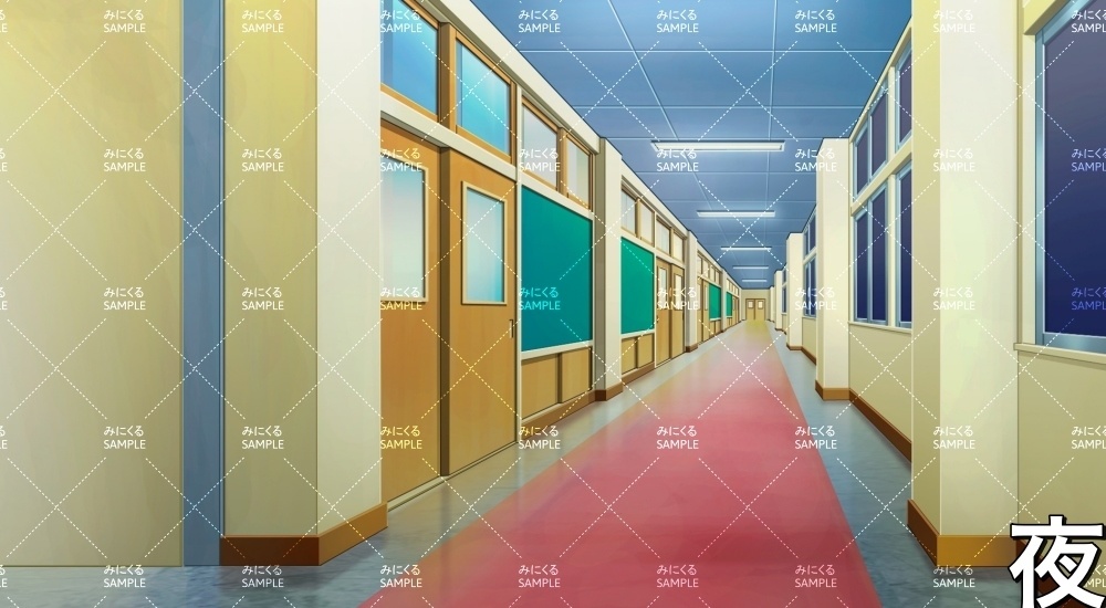 校舎の廊下①(学園編part01&03-school009)
