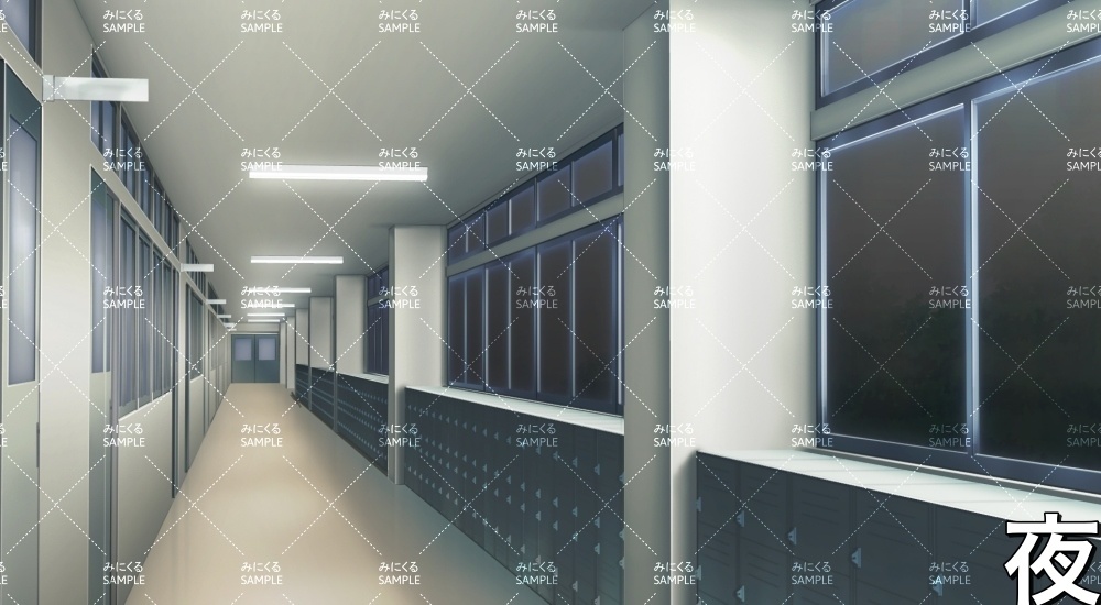 校舎の廊下③(学園編part01&03-sdschool002)