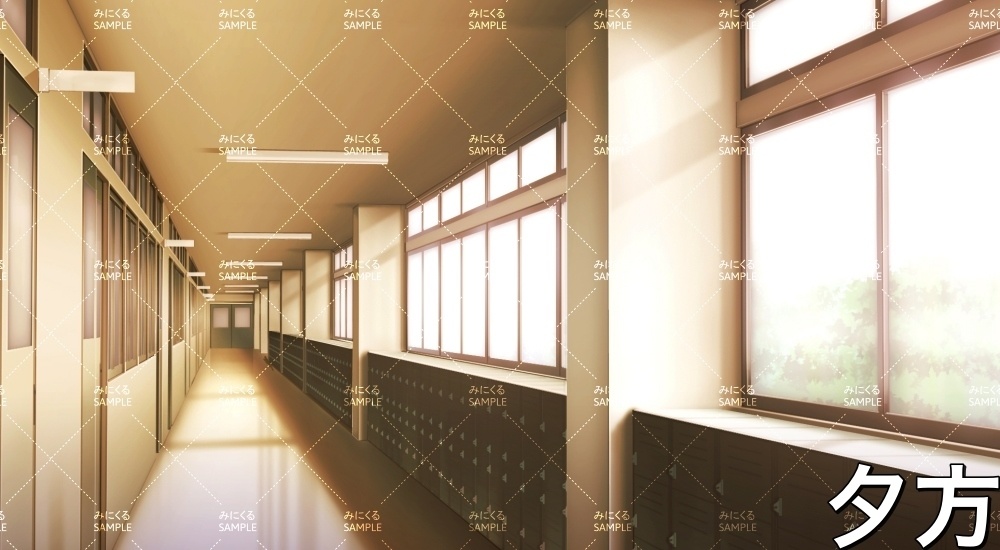 校舎の廊下③(学園編part01&03-sdschool002)