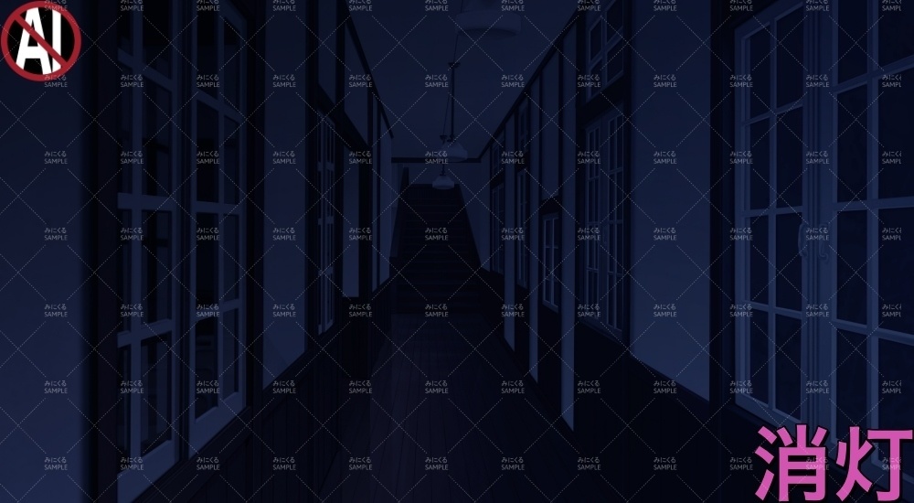 クラシカルな校舎の廊下(学園編part02&04-school005)