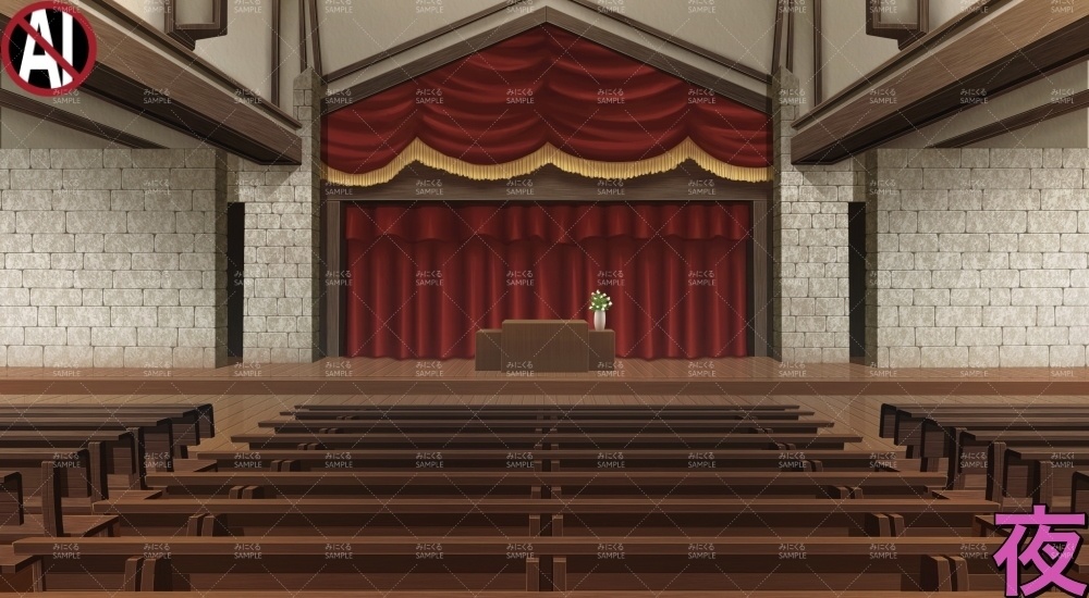 講堂のステージ(学園編part02&04-etc2003)