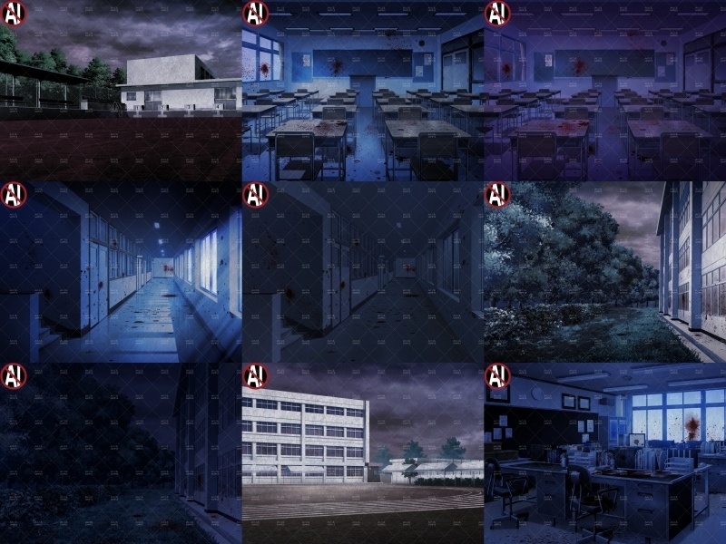 みにくる背景CG素材集『学園編』part010(ホラーBoost)【背景素材集】