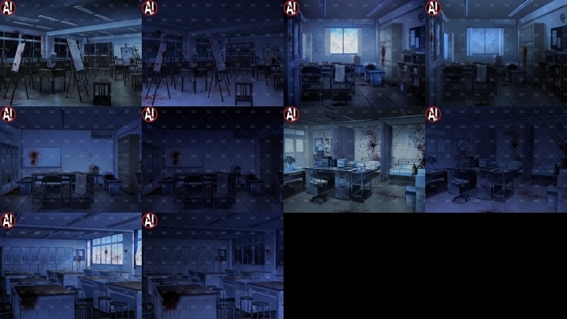 みにくる背景CG素材集『学園編』part010(ホラーBoost)【背景素材集】