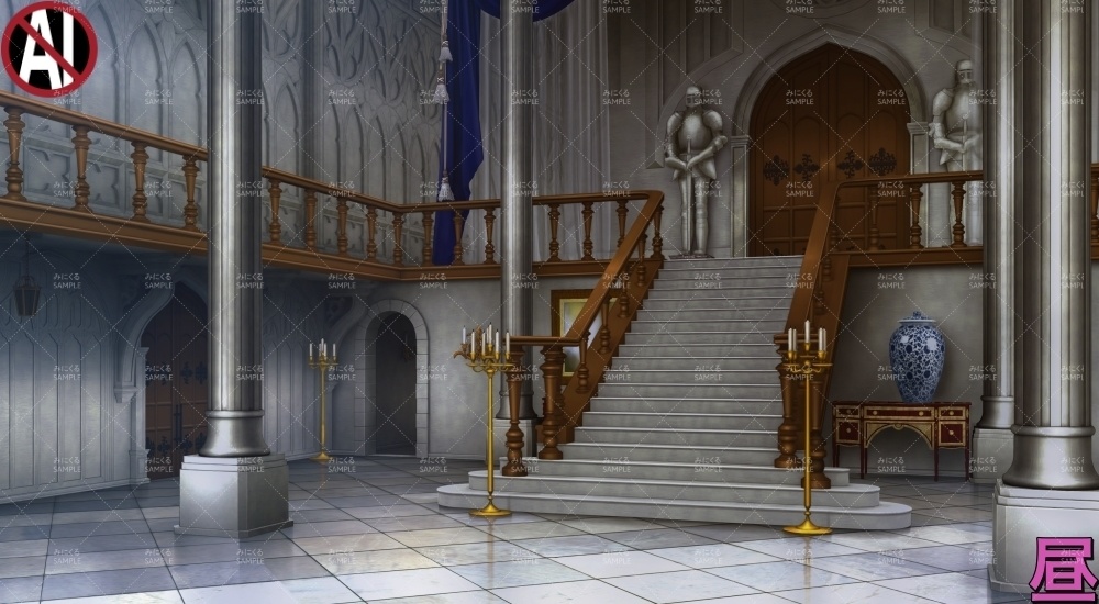 【背景素材】ホール・大広間(ファンタジー編part06-fan06a_hall)