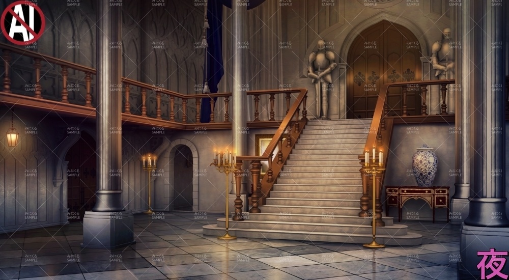 【背景素材】ホール・大広間(ファンタジー編part06-fan06a_hall)