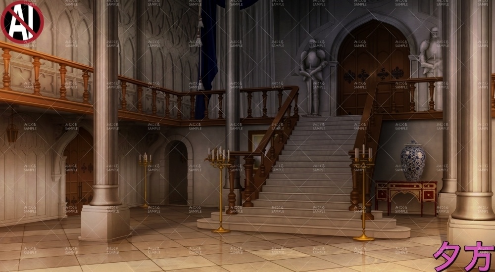 【背景素材】ホール・大広間(ファンタジー編part06-fan06a_hall)