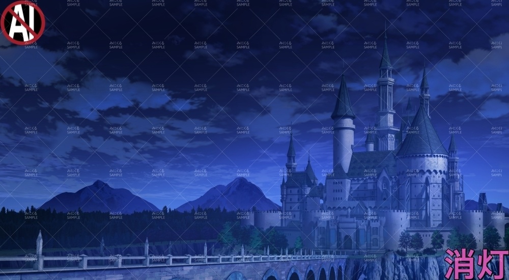 【背景素材】崖上の城(ファンタジー編part06-fan06a_castle)