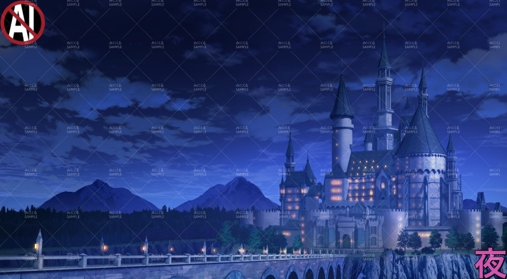 【背景素材】崖上の城(ファンタジー編part06-fan06a_castle)