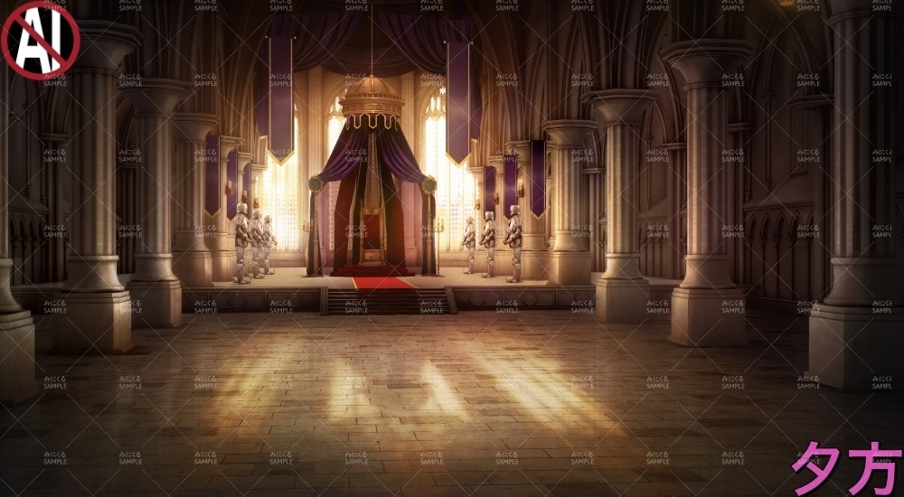 【背景素材】玉座の間(ファンタジー編part06-fan06a_gyokuza)