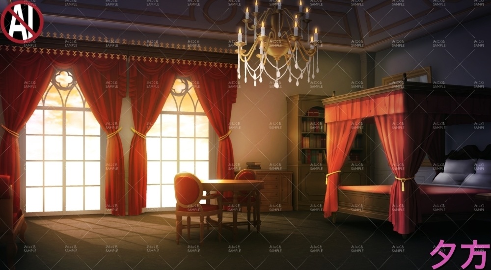 【背景素材】城内の部屋(ファンタジー編part06-fan06a_room)