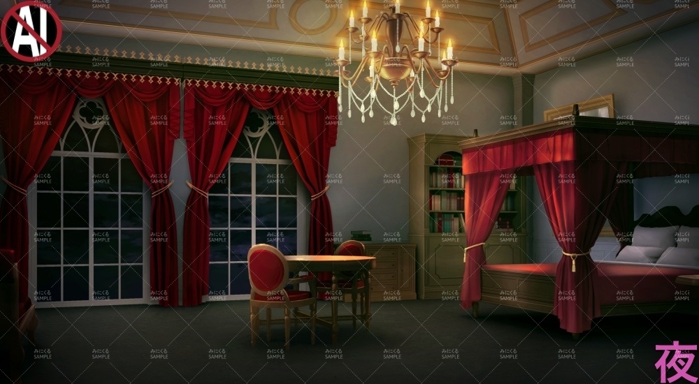 【背景素材】城内の部屋(ファンタジー編part06-fan06a_room)