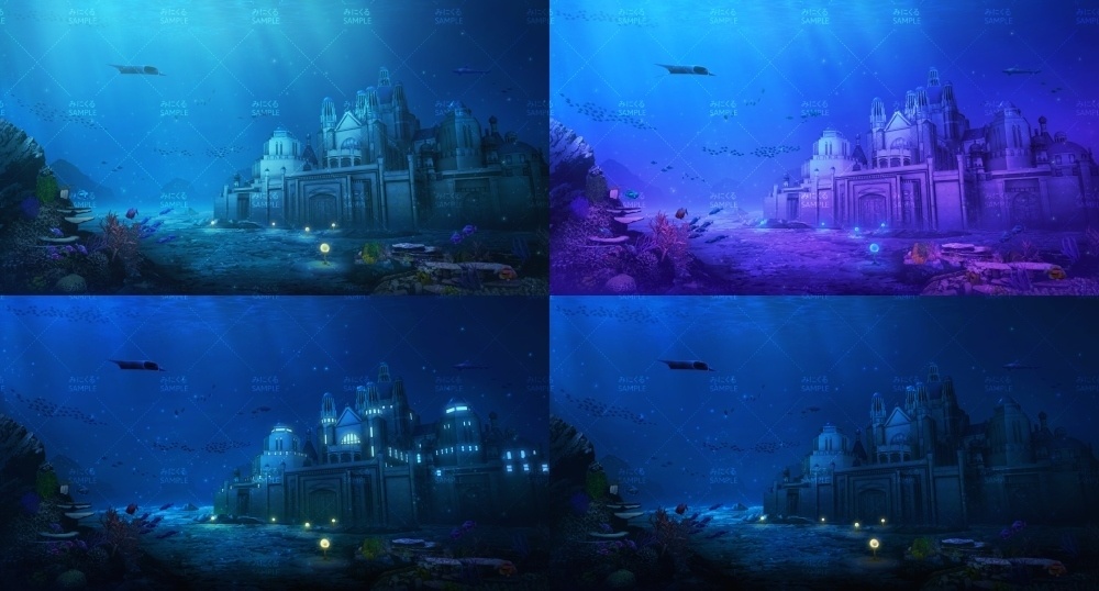 みにくる背景CG素材集『ファンタジー編』part07-海底神殿B-【背景素材集】