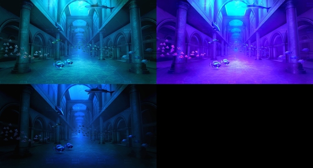 みにくる背景CG素材集『ファンタジー編』part07-海底神殿B-【背景素材集】