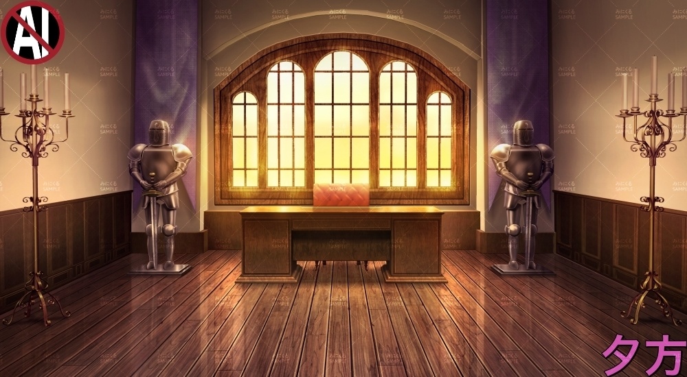 【背景素材】ギルド_司令官室(ファンタジー編part04-021_marineroom)