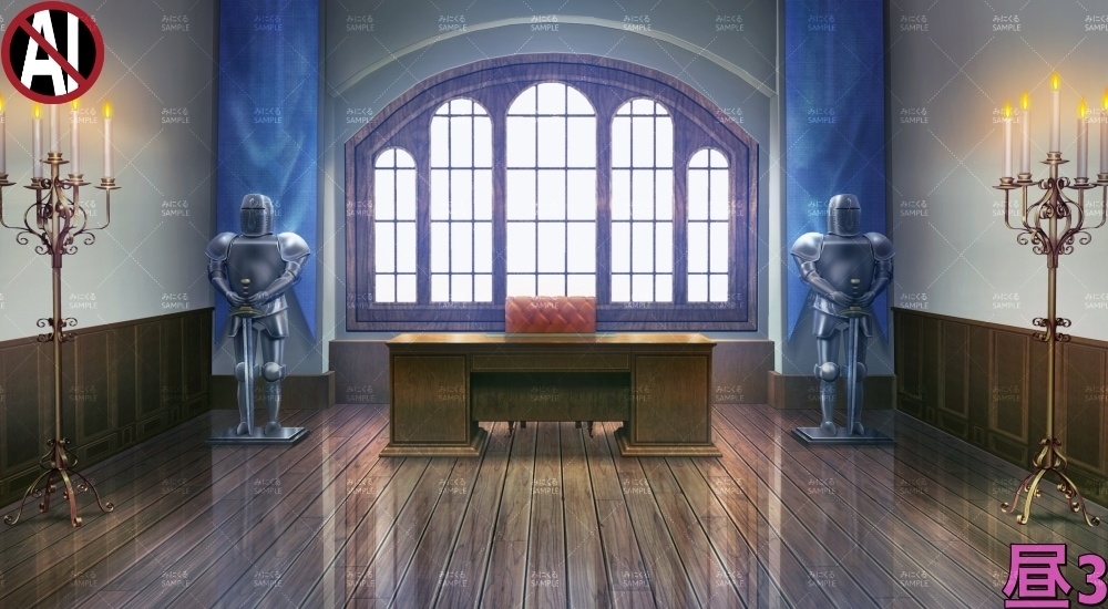 【背景素材】ギルド_司令官室(ファンタジー編part04-021_marineroom)