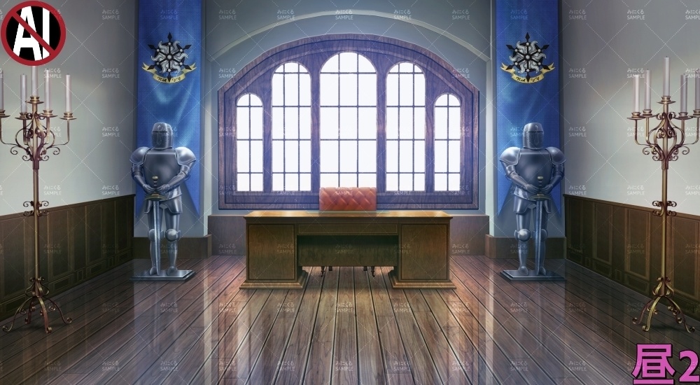 【背景素材】ギルド_司令官室(ファンタジー編part04-021_marineroom)