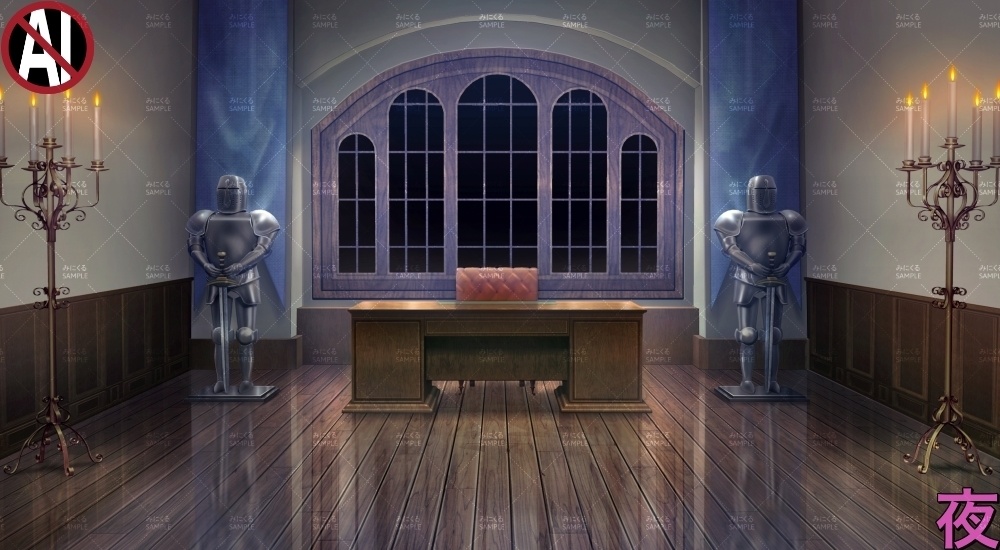 【背景素材】ギルド_司令官室(ファンタジー編part04-021_marineroom)