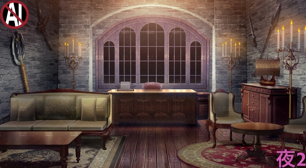 【背景素材】ギルド_執務室(ファンタジー編part04-021_guildroom)