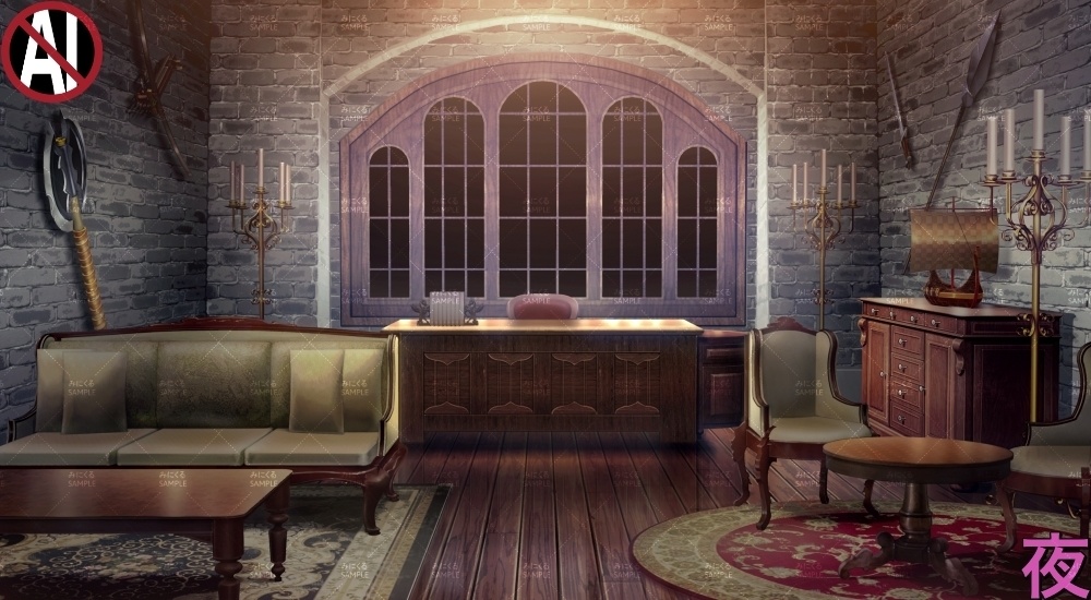 【背景素材】ギルド_執務室(ファンタジー編part04-021_guildroom)