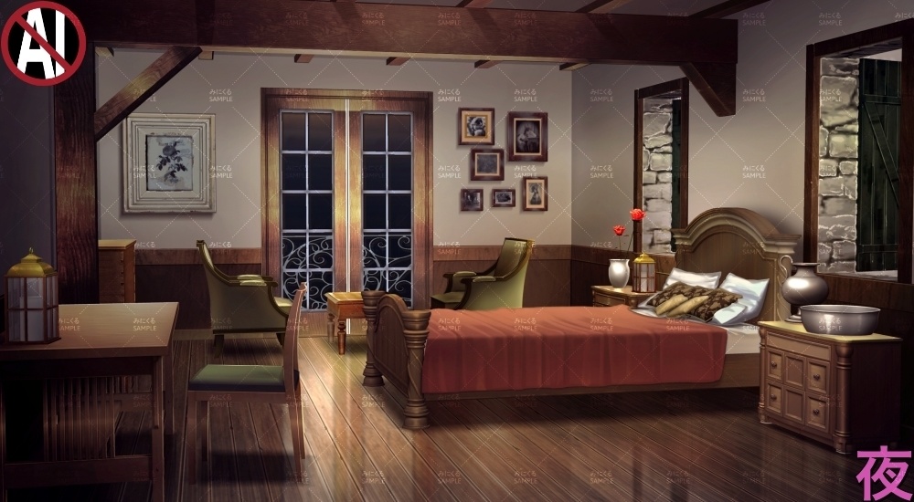 【背景素材】宿屋の部屋①(ファンタジー編part04-014_sinn-roomk)
