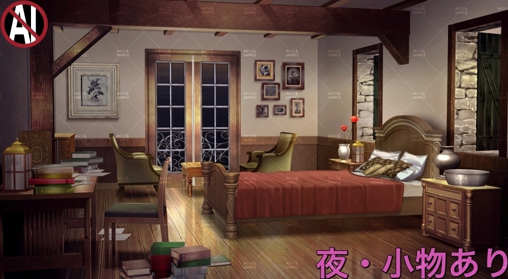 【背景素材】宿屋の部屋①(ファンタジー編part04-014_sinn-roomk)