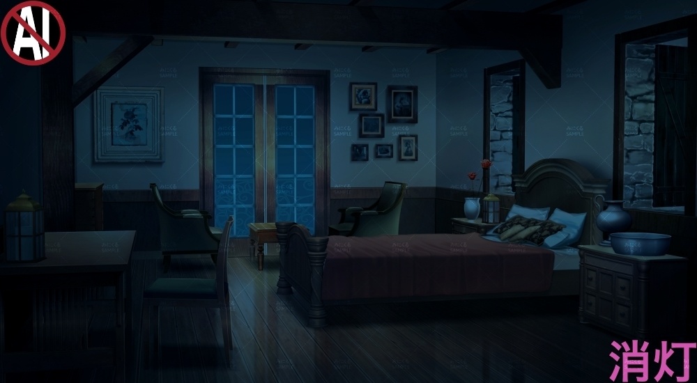 【背景素材】宿屋の部屋①(ファンタジー編part04-014_sinn-roomk)